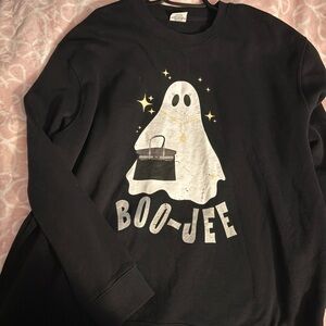 Boo-Jee Black Ghost Graphic Sweatshirt